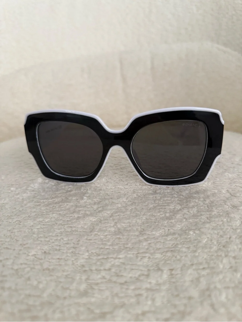 Black and white Chanel sunglasses